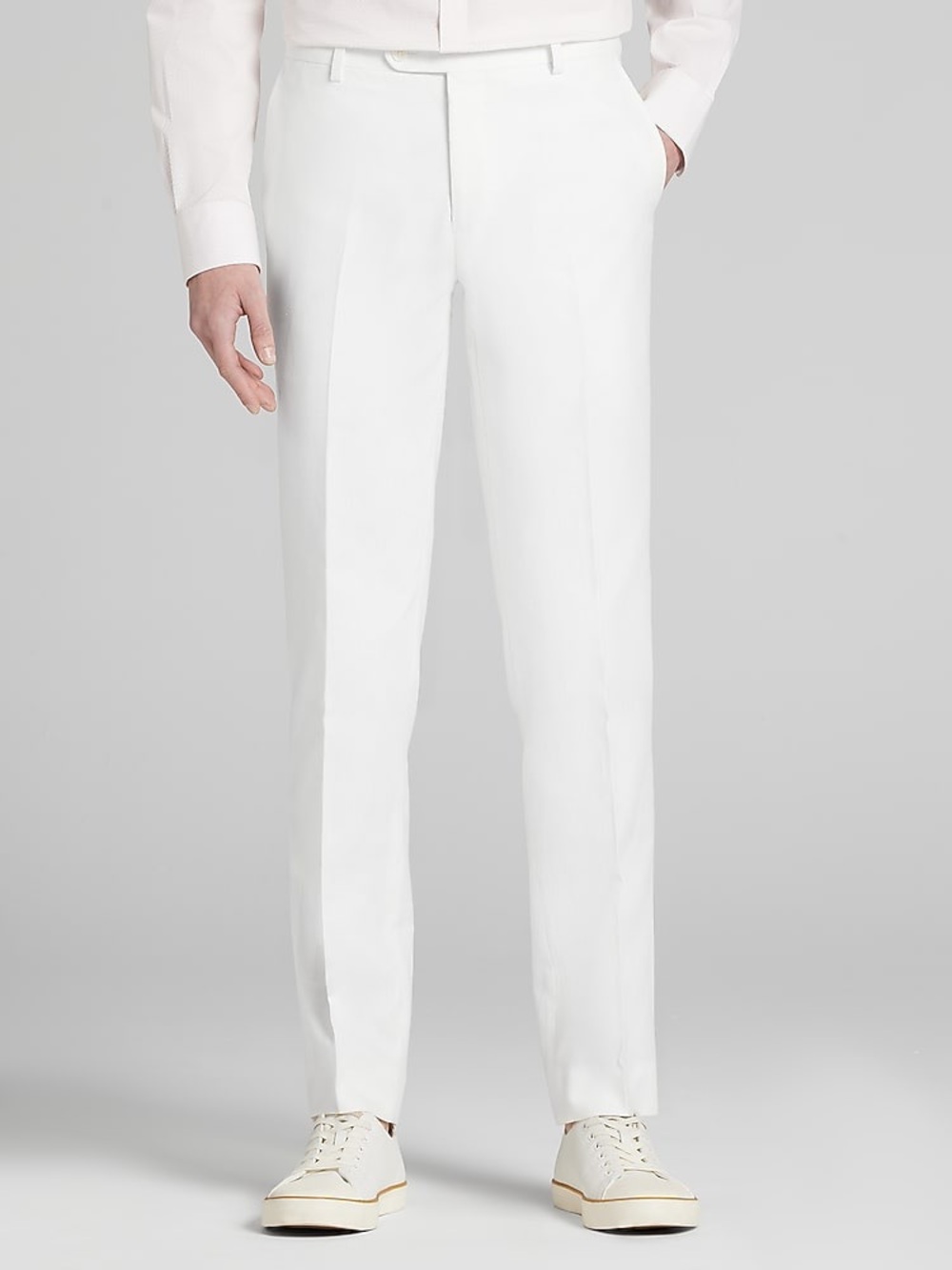 %100 Linen Men's Joseph Abbound Slim Fit Linen Blend Suit Pants White 38/30